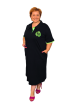 Plus size polo šaty - čierne